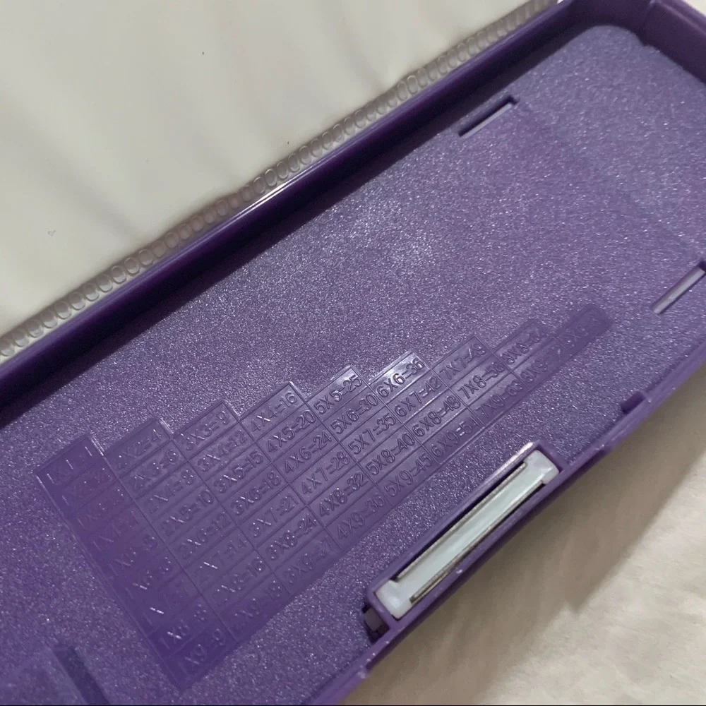 Y2K Inspired Purple Unicorn Double-Sided Hard Pencil Case with Sharpener
